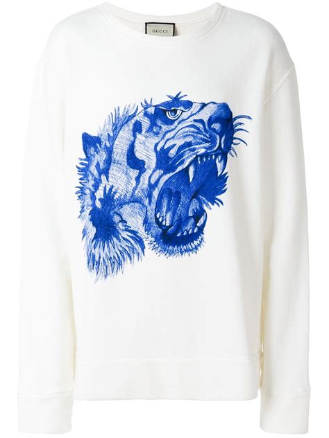 felpa gucci bianca con tigre|Gucci Tiger T.